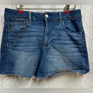 American Eagle Outfitters Size 12 Hi-Rise Shortie Denim Shorts